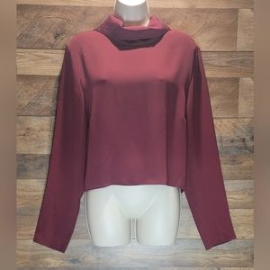 ARITZIA Babaton Wine Cowlneck Blouse Sz L